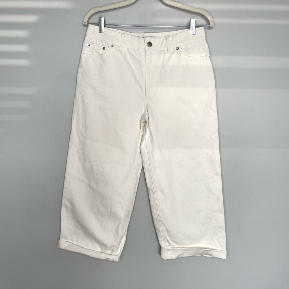 Tibi Brancusi Jeans White 26 Baggy Oversized Cropped